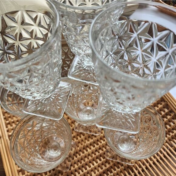 Vtg. Set Of 10 Discontinued Imperial Mt. Vernon Water Goblets Square Base - Picture 6 of 12